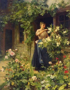 Gilbert Galerie - Genre de jardinage Victor Gabriel Gilbert classique fleurs